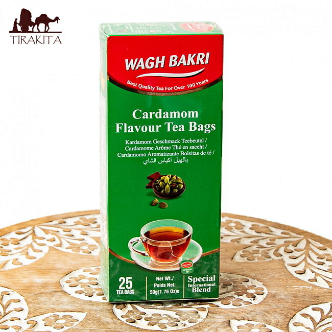 【WAGH BAKRI】カルダモン フレーバーティー ティーバッグ Cardamom Flavour Tea Bags / インドのお茶 チャイ用 茶葉…