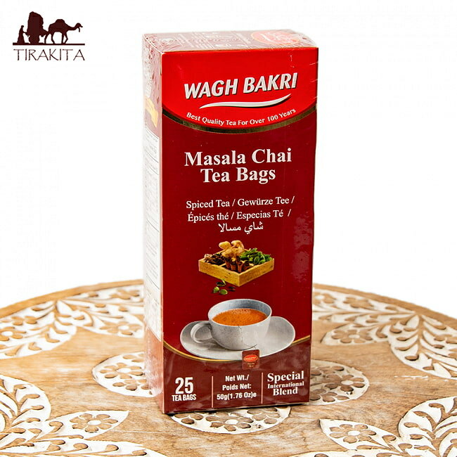 【WAGH BAKRI】マサラチャイ ティーバッグ Masala Chai Tea Bags / インドのお茶 チャイ用 茶葉 CTC Wagh Bakri（ワ…