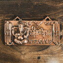 日替わりセール品 ガネーシャのウェルカムボード 幅24cm程度 / welcome 壁掛け像 ウォールハンギング まんじ オーン ガネーシャ像 神様像 金運 幸...
