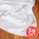 【送料無料】 【5個セット】〔1m切単位り売り〕インドの伝統模様布 光沢感のあるブロケード生地〔約103cm〕ホワイト系 / 白 キラキラ布 豪華な布 切り売り...