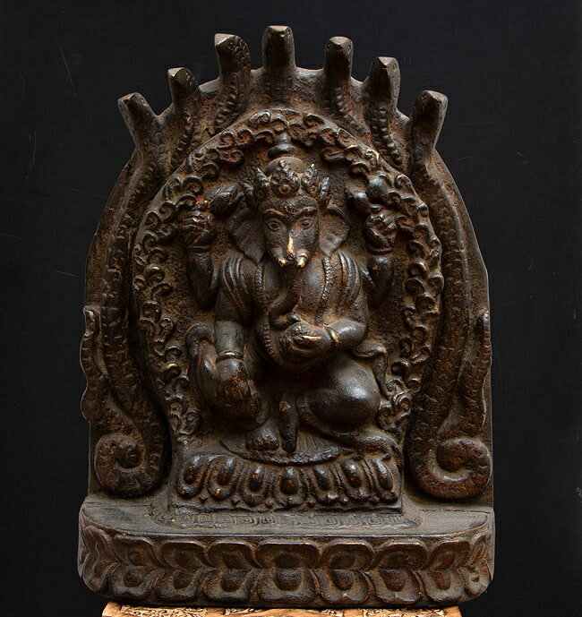 期間限定SuperSale割引 【送料無料】 珍しい木彫りのガネーシャ【木製 一点物 高さ 44cm】 / Ganesh アンティーク ガネーシャの像 ガネーシ...