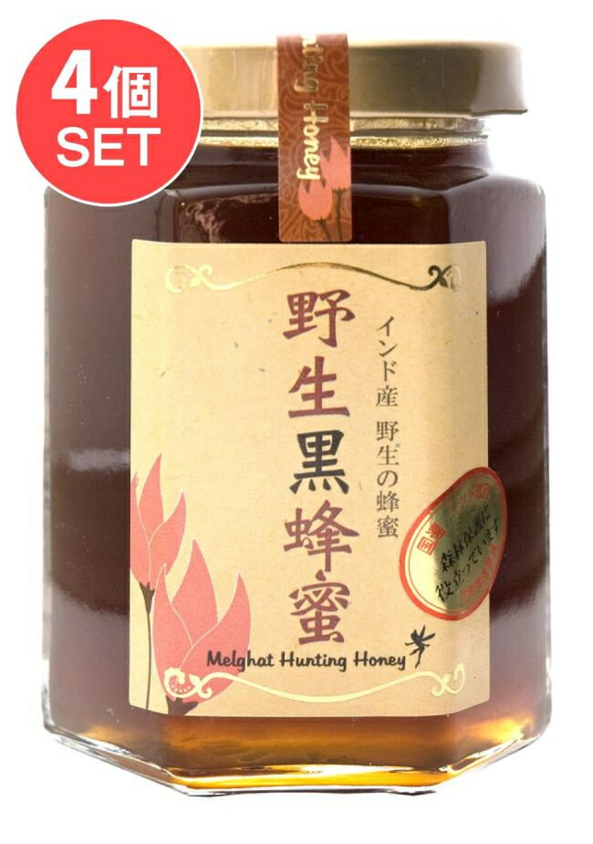 【送料無料】 4個セット】インド産 野生黒蜂蜜 【180g】【シタァール】 / ハニーハンター シロップ ハチミツ アカシア ポーレン アジアン食品 エスニック食材