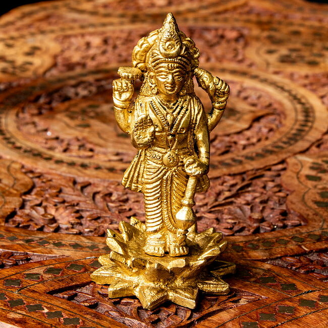ヴィシュヌ 立像 高さ：11cm程度 / ブラフマン 神像 神様像 ヒンドゥ教 インドの神様像 置物 エスニック アジア 雑貨【レビューで500円クーポン プレゼント】(3)