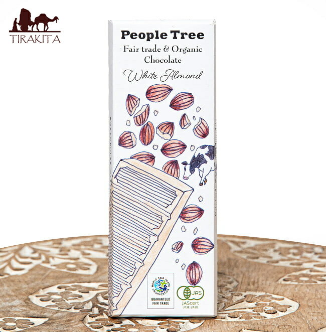フェアトレード＆オーガニックチョコ 板チョコオーガニック ホワイト アーモンド 40g 12個までメール便..