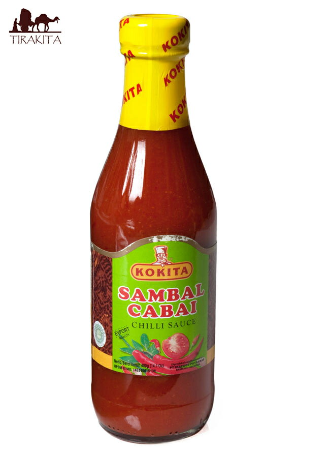 ■サンバル チャベ - Sambal Cabai インドネシア チリ ソース 【Kokita】の詳細 ブランドKokita(コキタ)名称チリソース風調味料（サンバルチャベマイルド）原材料名唐辛子（赤唐辛子、バーズアイチリ）、砂糖、食塩、パイナップル、にんにく、玉ねぎ、たん白加水分解物（大豆を含む） 添加物糊料（加工デンプン）、酸味料、調味料（核酸） 内容量400g原産国インドネシア保存方法直射日光、高温多湿を避け常温で保存して下さい。開封後は、?1)庫で保存の上、賞味期限にかかわらず、なるべく早めにお召し上がり下さい。備考こちらの商品には、一部に日本語表記が使われております。配送についてあす楽についてクーポンプレゼントキャンペーンについてこちらの商品は「商品レビューで200円OFFクーポン プレゼント」キャンペーンの対象商品です。以下の画像をクリックで、キャンペーンの詳細ページをチェック！サンバル インドネシアの代表的なチリソース。ポテトフライ、から揚げなど辛さの中にもこくがあって良くあいます。手に持ってみました。チリの辛さを堪能できるちょうどいい量です。 ■万能チリソース!?サンバルチャベは、インドネシアを代表する調味料です。赤唐辛子をベースに、にんにくや調味料をブレンドしたシンプルなチリソース。きちんとした味付けから隠し味まで幅広く使える万能調味料です。一度、ご賞味してみて下さい。■使い方肉の下味として、また、野菜や肉の炒めものの味付けやカレー、スープの隠し味に、また、ポテトチップスやフライドポテト、揚げ春巻きや魚のフライなどのつけダレとして、いろいろな料理にご使用いただけます。