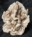 リーフガネーシャ ホワイト 約15cm / 神様 神様像 レジン インド インドの神様像 置物 エスニック アジア 雑貨【レビューで500円クーポン プレゼント...