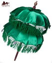 【送料無料】 バリの2段の傘(緑) 70cmと80cm / バリ傘 祭礼 アジアの傘 インド エスニック 雑貨