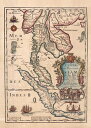 【17世紀】アンティーク地図ポスター CARTE DU ROYAUME DE SIAM 【タイ及び 周辺諸国】 / 古地図 世界地図 インド 東南アジア 本 印刷物 ステッカー ポストカード