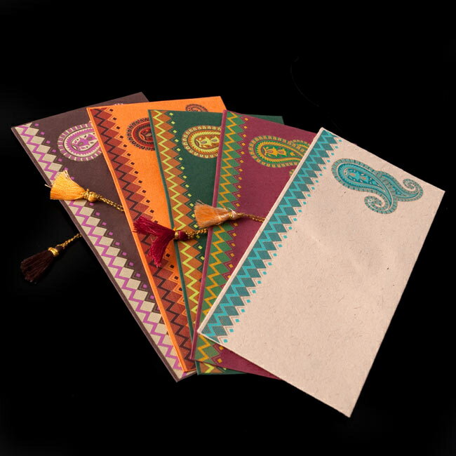 インドの封筒 Dhananjay / チマンラルス Chimanlals Chimanlals(チマンラール) チマンラールのレターセット 便箋 メッセージカード エスニック アジア 雑貨