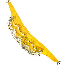ベリーダンス ヒップスカーフ 150コイン 黄色 / 衣装 ヒップスカーフ群舞 ヒップスカート コスチューム Belly Dance