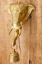 【送料無料】 ブラス製 象のドアベル 高さ:約25cm / インテリア アンティック風金属製品 アジアン インド エスニック 雑貨