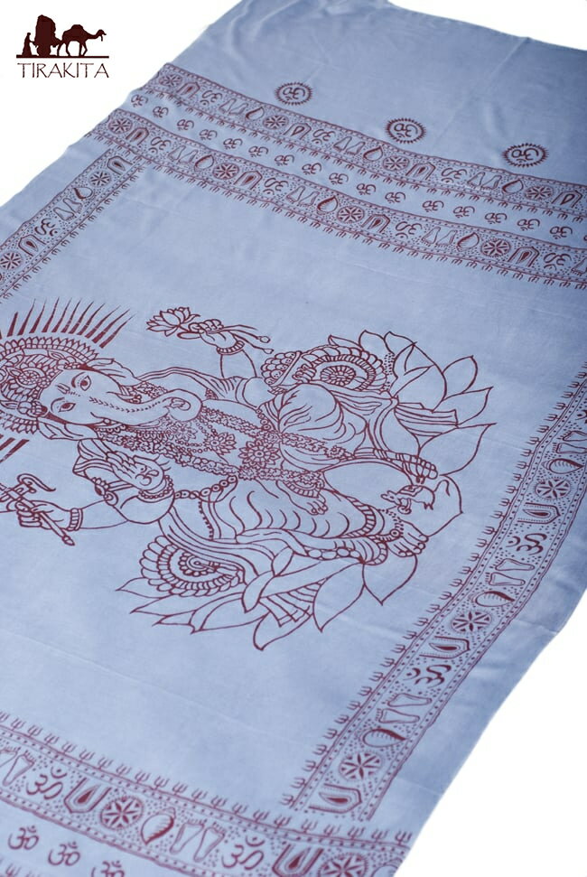 (200cm×100cm)大ガネーシャのラムナミスカーフ / 神様布 おみやげ インドの大きなラムナミ アジア ファブリック エスニック