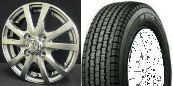 【スタッドレス・ホイール付4本SET！】ブリヂストン 軽トラ・バン用スタッドレス W300 145/80R12 80/78N (6PR相当）2023年製造品とTRG-BAHN 送料無料！代引き不可商品