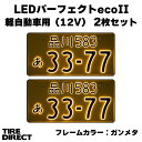 字光式ナンバープレート照明器具 LEDパーフェクトeco2 軽自動車用 ガンメタ2枚セット 2526-12V 井上工業 国産 車検対応