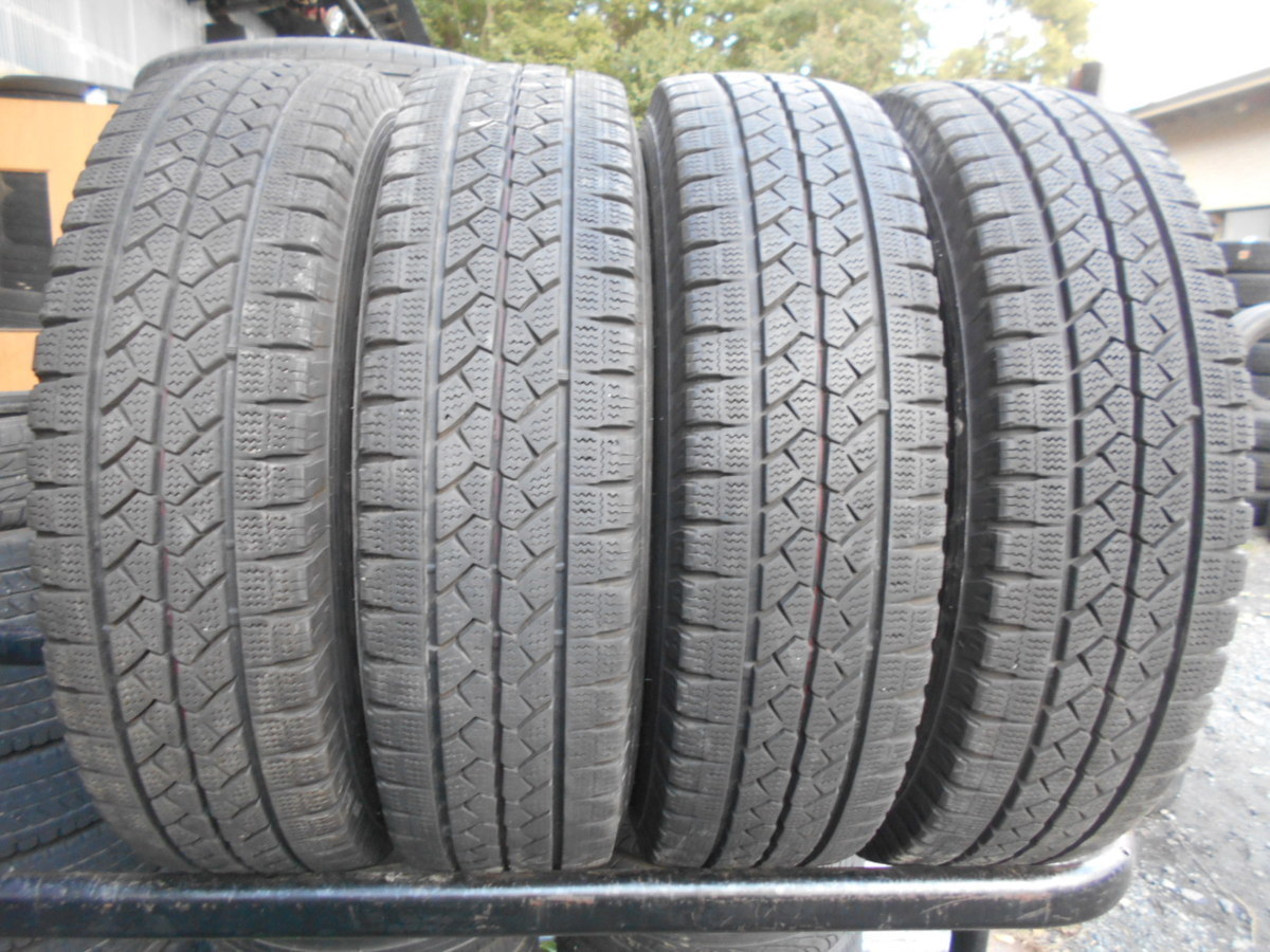 F767 【中古】 送料無料 195/80R15 冬4本セット スタッドレス LT 107/105L 195/80-15 195-80-15 BRIDGESTONE BLIZZAK VL1