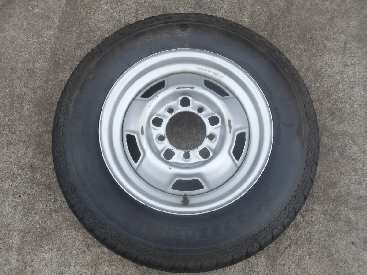 K665 【中古】{送料無料} 6.00R16 夏1本 サマータイヤ LT 4PLY RATING 600R16 600-16 BRIDGESTONE VALIERA ナイロン 16インチ鉄ホイール