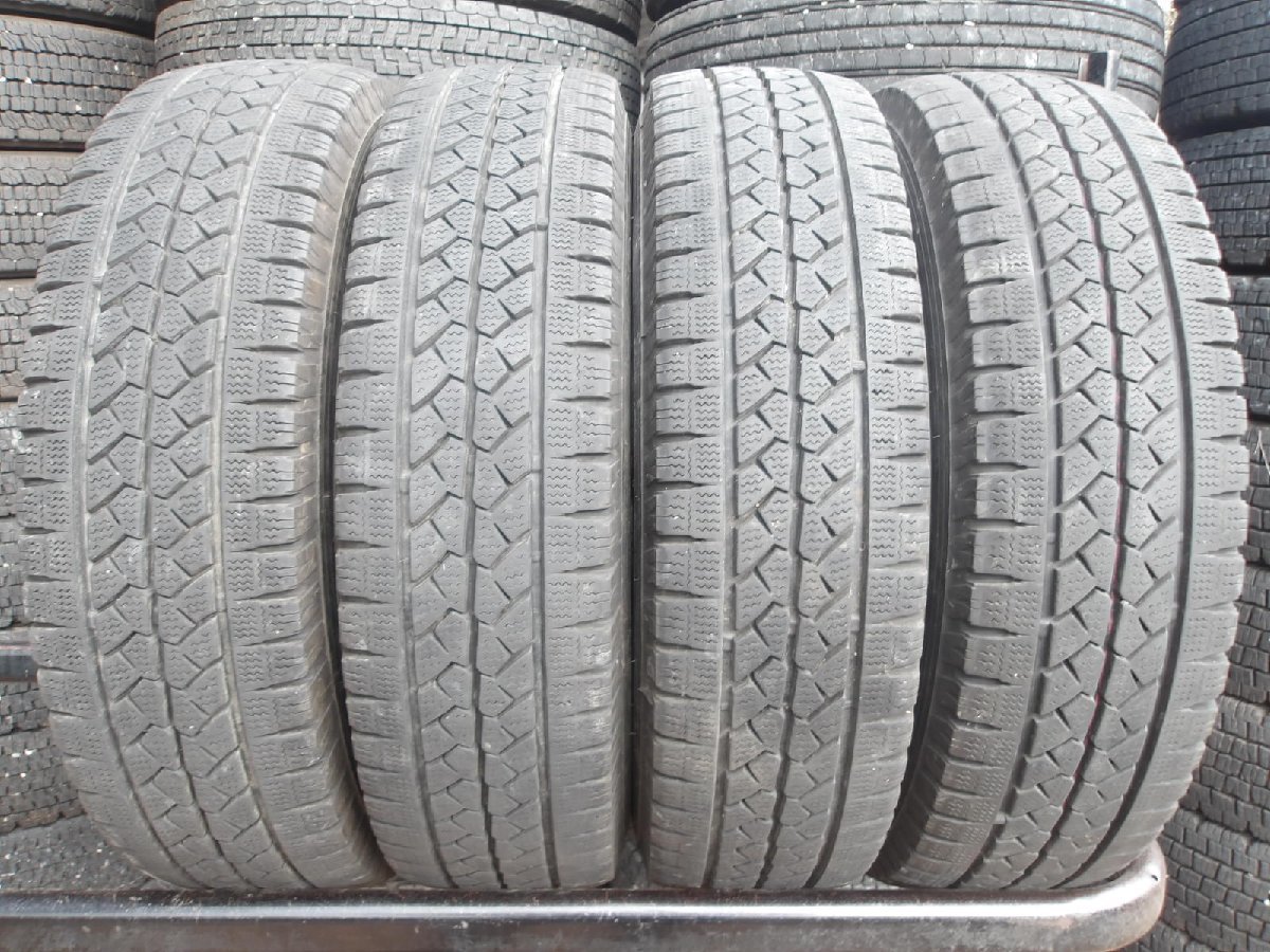 L296p-11 【中古】 送料無料 195/80R15 冬4本セット スタッドレス LT 107/105L 195/80-15 195-80-15 ブリヂストン ブリザック VL1