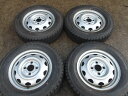 L683-ソ1 【中古】{送料無料} 145/80R13 冬4本セット スタッドレス 145/80-13 145-80-13 イエローハット ハンコック ゼトロ ice edge neo 13インチ鉄ホイール