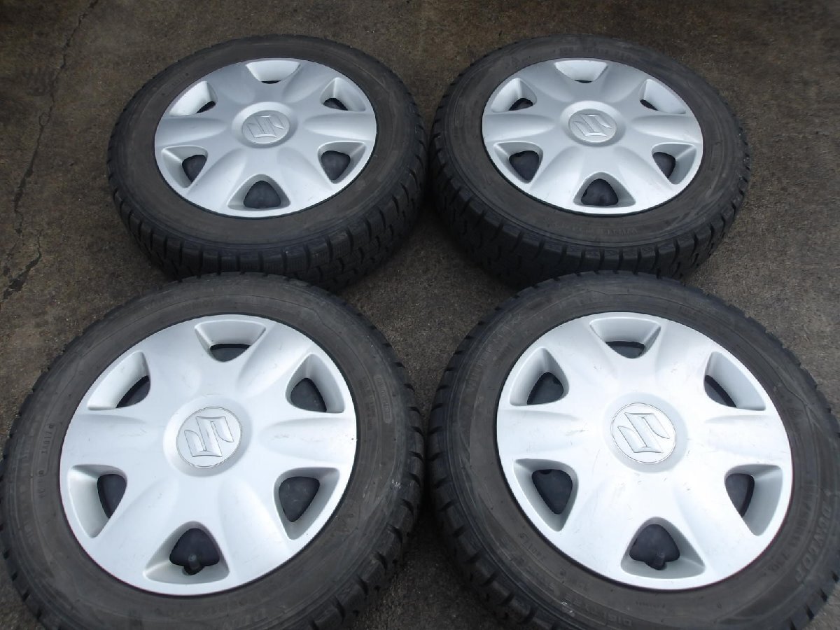 L939-ソ2 【中古】{送料無料} 155/65R13 冬4本セット スタッドレス 73Q 155/65-13 155-65-13 ダンロップ ウィンターマックス WM01 13インチ鉄ホイール トピー