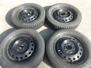 M96-ソ1 【中古】{送料無料} 155/65R13 冬4本セット スタッドレス 73Q 155/65-13 155-65-13 ヨコハマ アイスガード iG50 13インチ鉄ホイール