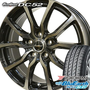 【タイヤ交換対象】155/70R13 ヨコハマ ブルーアース AE-01 サマータイヤ ホイールセット 4本 YOKOHAMA BluEarth ユーロスピードDC52 13-4.00B 車種例 ミライース プレオプラス マーチ エブリイワゴン バモス ミニカ