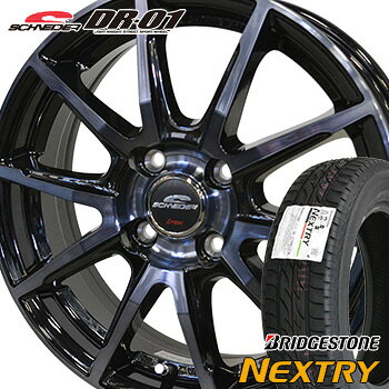 【タイヤ交換対象】165/60R15 ブリヂストン ネクストリー サマータイヤ ホイールセット 4本 BRIDGESTONE NEXTRY シュナイダー DR-01 15-4.5J 車種例 ハスラー