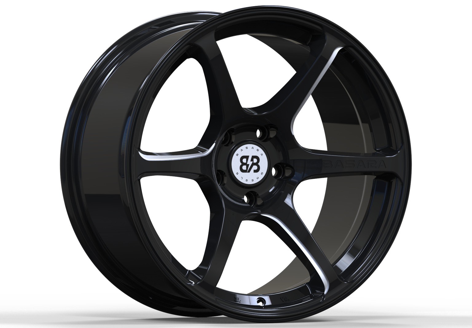 BASARA WHEELS 18インチホイール/9.5J/ET15/5H114.3PCD/BLACK/ブラック/黒ホイール バサラホイール アクセレラ