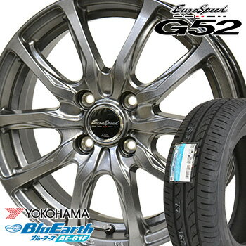 【取付対象】 【2019年製〜】 185/65R14 ヨコハマ ブルーアース AE-01F サマータイヤ ホイールセット 4本 YOKOHAMA BluEarth ユーロスピードG52 14-5.5J 車種例 モビリオ エアウエィブ