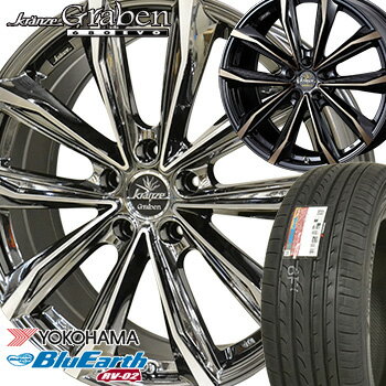 【取付対象】 【2019年製〜】 215/45R18 ヨコハマ ブルーアース RV-02 サマータイヤ ホイールセット 4本 YOKOHAMA BluEarth クレンツェGraben680EVO 18-7.5J