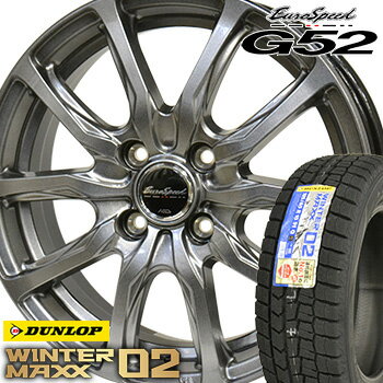 【取付対象】 【2019年製〜】 135/80R13 ダンロップ ウインターマックス WM02 スタッドレスタイヤ ホイールセット 4本 DUNLOP WINTER MAXX ユーロスピードG52 13-4.00B 車種例 ミニカ トッポ