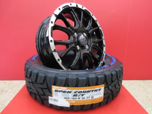 VENES SUV M7 15x5J+45 4H-100＆TOYO OPENCOUNTRY R/T 165/60R15 新品4本セット ハスラー フレアクロスオーバー キャストアクティバ 等に 鴻巣 ホワイトレター 4WD 4x4 オフロード リフトアップ