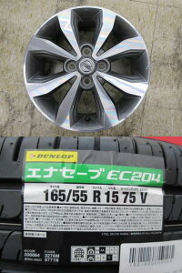 日産・デイズルークス 純正 15x4.5J+46 4H-100 中古4本&DL ENASAVE EC204 165/55R15 新品4本セット ルークス NV100クリッパーリオ ミツビシOEM系流用 等に 鴻巣 ekワゴン ekスペース ekクロス