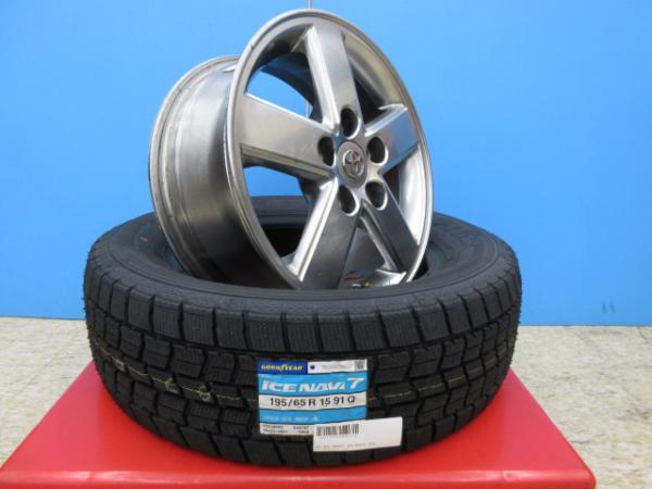 トヨタ 60系 ノア ヴォクシー 純正 15x6J+50 5H-114.3 中古4本＆GY ICE NAVI7 195/65R15 新品4本セット 70~80系 エスクァイア アイシス 流用も 鴻巣