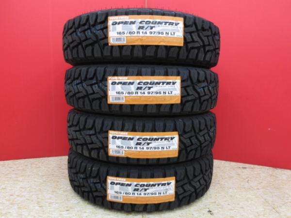 TOYO OPENCOUNTRY R/T 165/80R14 新品4本セット バネット NV200 タウンエース ボンゴ デリカバン ハスラー 等に 鴻巣 リフトアップ 4x4 アゲラー アゲ系 ホワイトレター