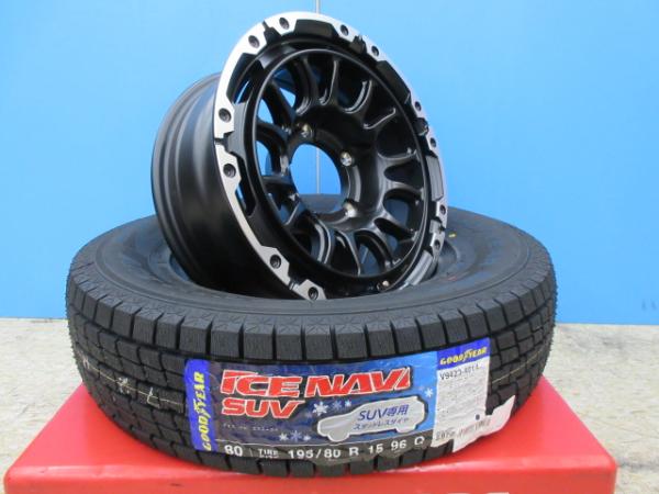 【6/1 0時～最大2,000円OFFクーポン配布中】VENES SUV M7 15x6J+0 5H-139.7＆GY ICE NAVI SUV 195/80R15 新品4本セット ジムニーシエラ 等に 鴻巣 Jimny SIERA 4x4 4WD オフロード