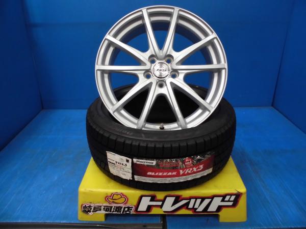 215/45R17 新品 冬タイヤホイール ジョーカーハンター 17インチ 7.0J +47 5H100 ブリヂストン VRX3 215/45-17 組込済 4本セット