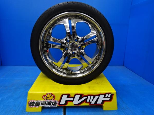 【15日限定!抽選で最大100％Pバック!】【中古4本セット】クリムソン MYRTLE LOUIS 19x8J+43 5H114.3 + ブリヂストン REGNO GRV2 245/40R19　E51エルグランド・30セルシオ等