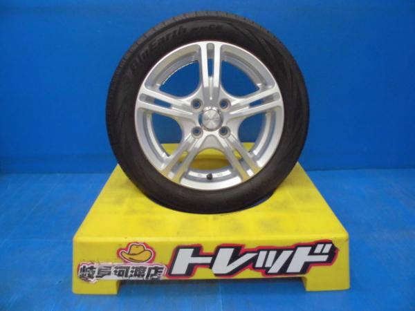 【6/1 0時～最大2,000円OFFクーポン配布中】【中古】社外メーカー LEBEN アルミホイール 4.5J-14 +43 100 4H シルバー ヨコハマ BluEarth　ブルーアース RV－02CK 155/65R14