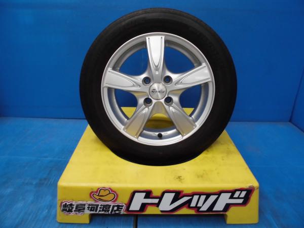 【18日限定!抽選で最大100％Pバック!】【中古4本セット】マナレイ リバーライン 14x5.5J+38 4H100 + ブリヂストン ネクストリー 165/65R14 タンク・トール・ルーミー・ジャスティー