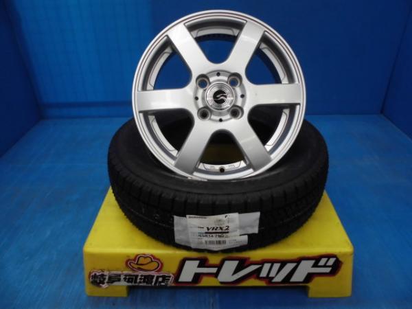 【18日限定!抽選で最大100％Pバック!】165/65R14 冬タイヤホイール Weds SEMVAES 14インチ 5.5J +42 4H PCD100 ブリヂストン ブリザック VRX2 組込済 4本SET スタッドレスタイヤ