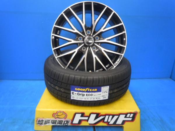 【18日限定!抽選で最大100％Pバック!】(新品タイヤホイール4本セット)VENES FS01 17x7J+48 5H114.3 + グッドイヤー Efficient E-Grip Eco エフィシェントグリップ EG-01 215/45R17 91W