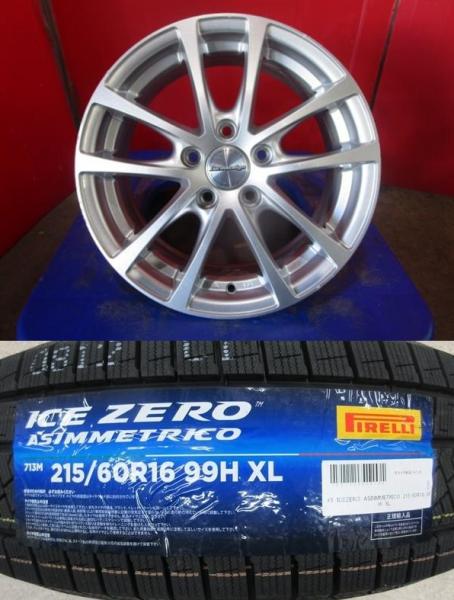 4本SET 中古ホイール Eurodesign FOX-R 6.5J+45 5H-112 新品 ピレリ ICEZERO 2024年 215/60R16インチ フォルクスワーゲン 1T T-ロック