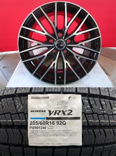 新品4本セット! VENES FS01 16 6.5 +38 5H114.3 + BS VRX2 205/60R16 23年製造 新品 4本セット 90 ノア ヴォクシー プリウスα 等に