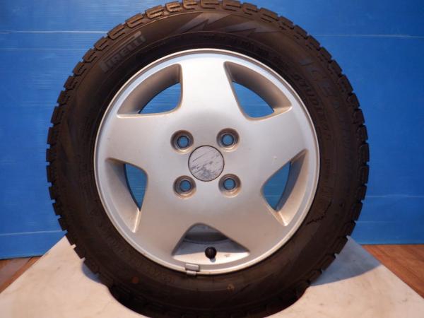 中古スタッドレス4本セット ピレリ アシンメトリコ155/65R13 スズキ純正 13x4.0+45 4H100 ルークス パレット ワゴンR セルボ等