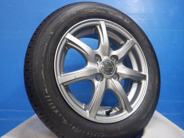 4本set サマー タイヤ 165/65R14 ホイール付き タンク ルーミー トール パッソ ブーン 等 コンパクトカーに 中古 14インチ MILLOUS 4穴 新品 ブリヂストン ネクストリー 165/65-14 国産 夏タイヤ