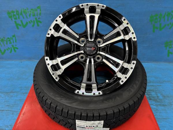 サクラ スペーシア デイズ N-BOX 155/65R14 新品スタッドレスタイヤアルミ 4本セット 冬タイヤ ブリヂストン ブリザック VRX3 155/65/14 75Q 2024年製 アルミ TREAD VENES SUV 14インチ 4.5J+45 4H PCD100 冬タイヤ 庄 165/55R15のインチダウン タント アルト ekワゴン