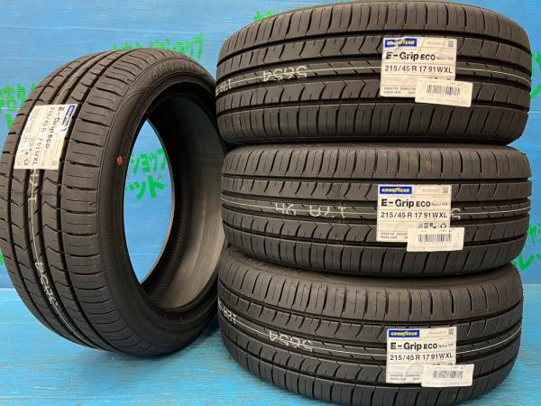 A1スポーツバック プリウス 215/45R17 【送料無料】 新品サマータイヤ 4本セット価格 グッドイヤー エフェシエントグリップエコ EG01 215/45/17 87W 2023年製 17インチ 夏タイヤ本庄 BRZ 86 ミト ルーテシア GOODYEAR EfficientGrip ECO ポロ アルファ147 156