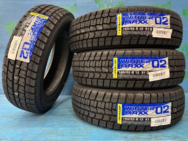 ソリオ タフト デリカD:2 165/65R15 新品スタッドレスタイヤ4本セット ダンロップ ウィンターマックス WM02 165/65/15 81Q 2025年製 15インチ 冬タイヤ 庄 フォーフォー トゥインゴ MA26S MA36S MA37S MA46S MA47S