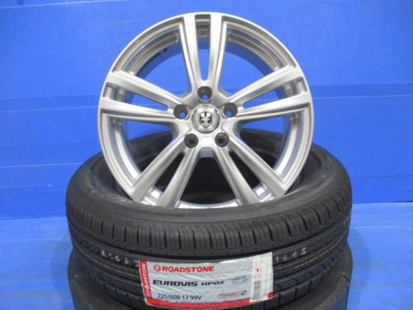 【25日限定!抽選で最大100％Pバック!】新品タイヤ 中古ホイール 4本 225/60R17 ROADSTONE EUROVIS HP02 225/60R17 99V + weds JOKER ジョーカー 17インチ 7J+38 114.3 5H