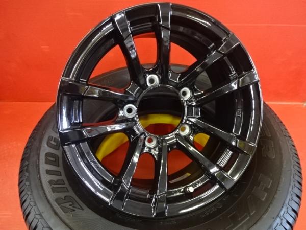 ★ジムニーシエラ 15インチ セット 送料無料 中古 195/80R15 ブリヂストン デューラー H/T 684 新品アルミ付き 6j +0 5H139.7 PRODITA 2021年製 国産 9分山 深溝 ブラック JB74W